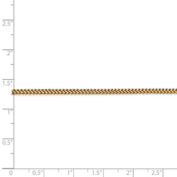 1.5mm, 14k Yellow Gold, Solid Franco Chain Necklace, 20 Inch - Picture 5 of 8